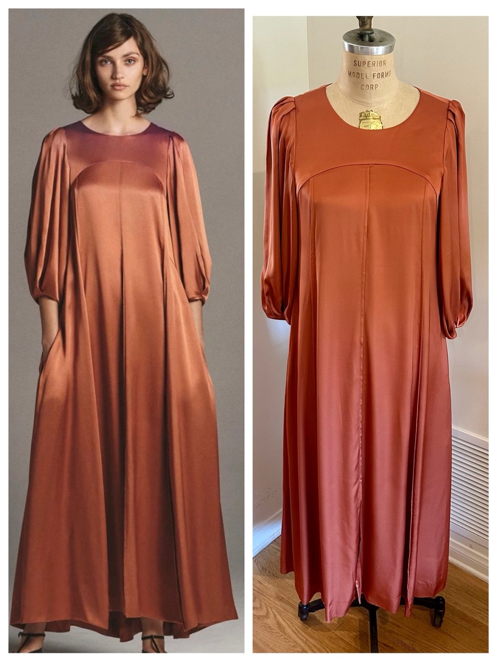 Rebecca Taylor Silky Charmeuse Open Back Dress in Auburn, Small (runs large) - Picture 5 of 10